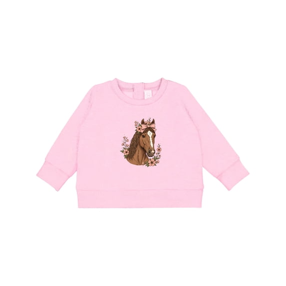 Inktastic Horse Girl Flowered Cute Baby Sweatshirt