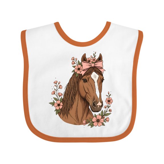 Inktastic Horse Girl Flowered Cute Girls Baby Bib