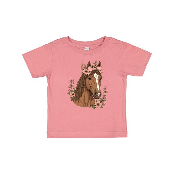 Inktastic Horse Girl Flowered Cute Girls Baby T-Shirt