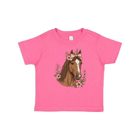 Inktastic Horse Girl Flowered Cute Girls Baby T-Shirt
