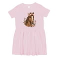 thumbnail image 1 of Inktastic Horse Girl Flowered Cute Girls Toddler Dress, 1 of 5