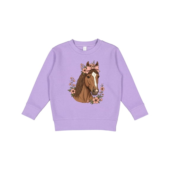 Inktastic Horse Girl Flowered Cute Toddler Sweatshirt
