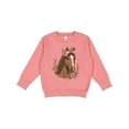 thumbnail image 1 of Inktastic Horse Girl Flowered Cute Toddler Sweatshirt, 1 of 4