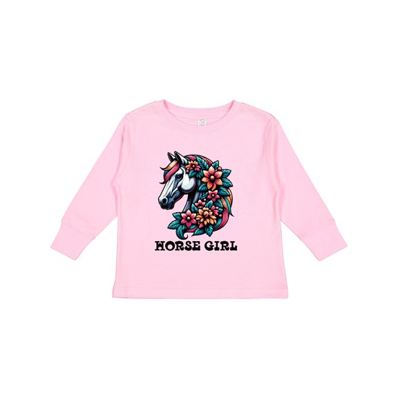 Inktastic Horse Girl Future Cowgirl Girls Long Sleeve Toddler T-Shirt