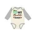 thumbnail image 1 of Inktastic Hot Chocolate Season with Green Mug and Hearts Boys or Girls Long Sleeve Baby Bodysuit, 1 of 5