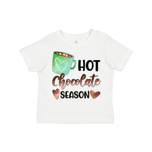 Inktastic Hot Chocolate Season with Green Mug and Hearts Boys or Girls Toddler T-Shirt