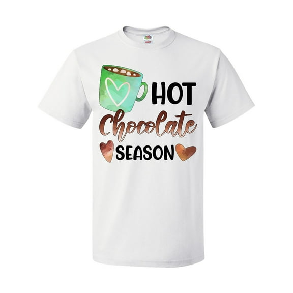 Inktastic Hot Chocolate Season with Green Mug and Hearts T-Shirt