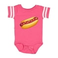 thumbnail image 1 of Inktastic Hot Dog Illustration with Mustard Onions and Ketchup Boys or Girls Baby Bodysuit, 1 of 5