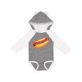 thumbnail image 1 of Inktastic Hot Dog Illustration with Mustard Onions and Ketchup Boys or Girls Long Sleeve Baby Bodysuit, 1 of 5