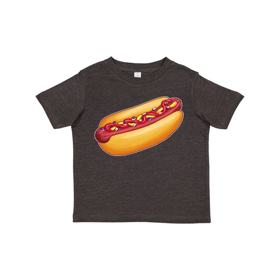 Inktastic Hot Dog Illustration with Mustard Onions and Ketchup Boys or Girls Toddler T-Shirt