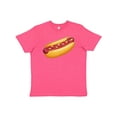 thumbnail image 1 of Inktastic Hot Dog Illustration with Mustard Onions and Ketchup Youth T-Shirt, 1 of 5