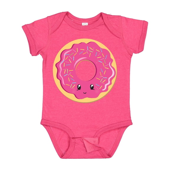 Inktastic Hot Pink Donut Boys or Girls Baby Bodysuit