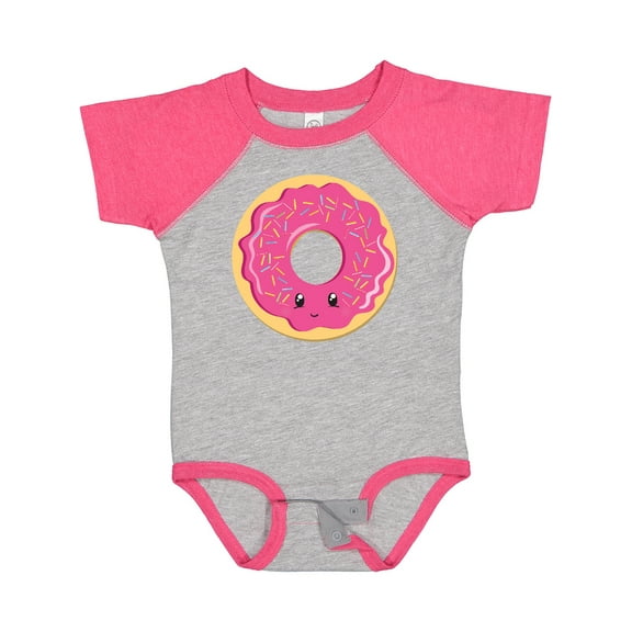 Inktastic Hot Pink Donut Boys or Girls Baby Bodysuit