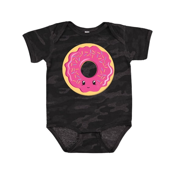 Inktastic Hot Pink Donut Boys or Girls Baby Bodysuit