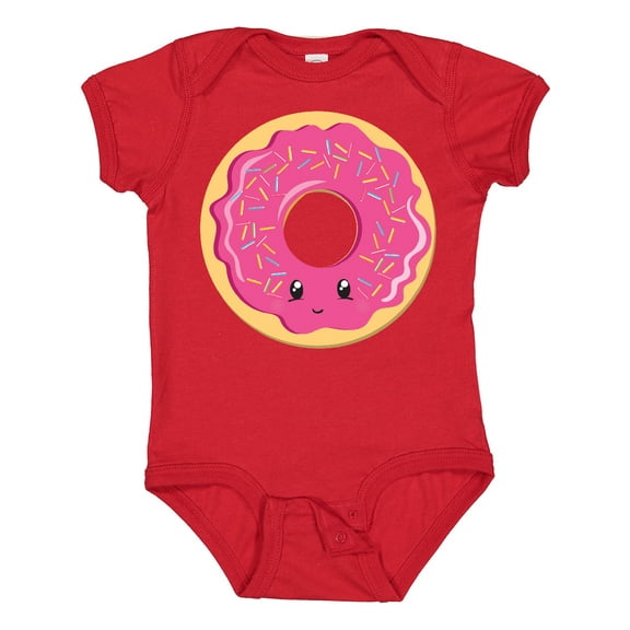 Inktastic Hot Pink Donut Boys or Girls Baby Bodysuit