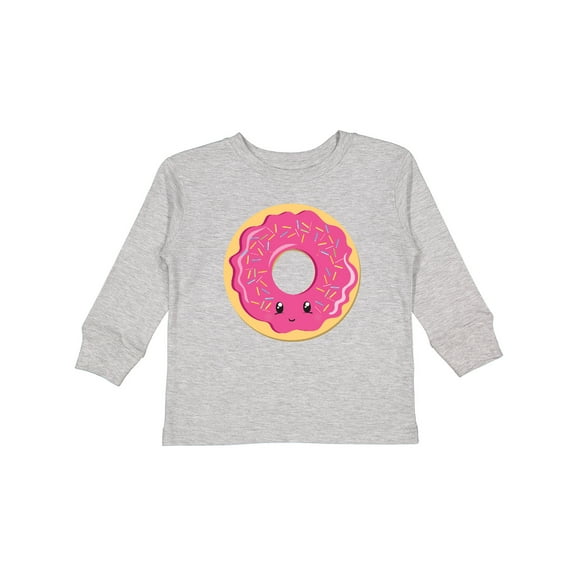 Inktastic Hot Pink Donut Boys or Girls Long Sleeve Toddler T-Shirt