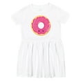 thumbnail image 1 of Inktastic Hot Pink Donut Girls Toddler Dress, 1 of 5