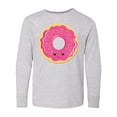 thumbnail image 1 of Inktastic Hot Pink Donut Long Sleeve Youth T-Shirt, 1 of 5