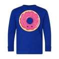 thumbnail image 1 of Inktastic Hot Pink Donut Long Sleeve Youth T-Shirt, 1 of 5