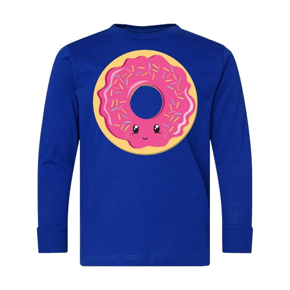 Inktastic Hot Pink Donut Long Sleeve Youth T-Shirt