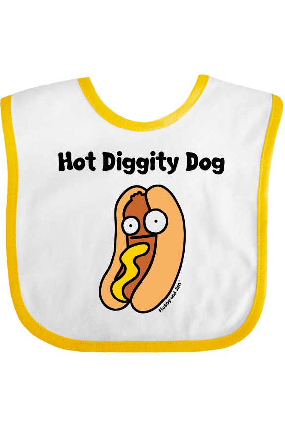 Hotdog Hot Diggity Dawg Boys or Girls Baby Bib