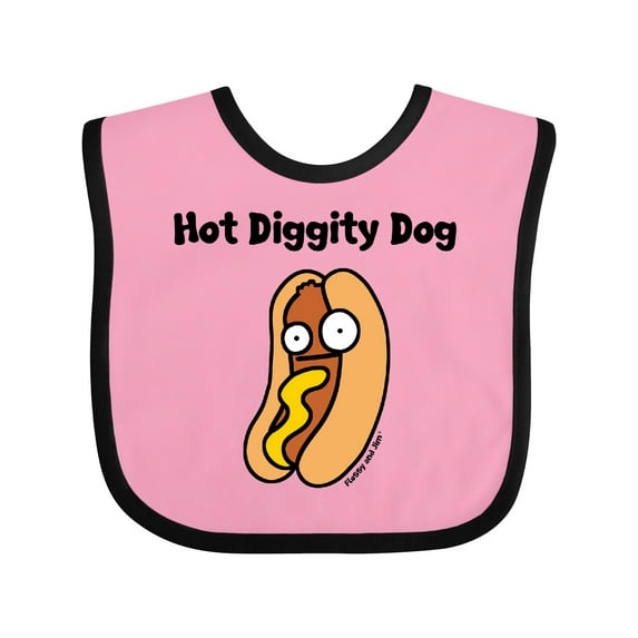 Inktastic Hotdog Hot Diggity Dawg Boys or Girls Baby Bib