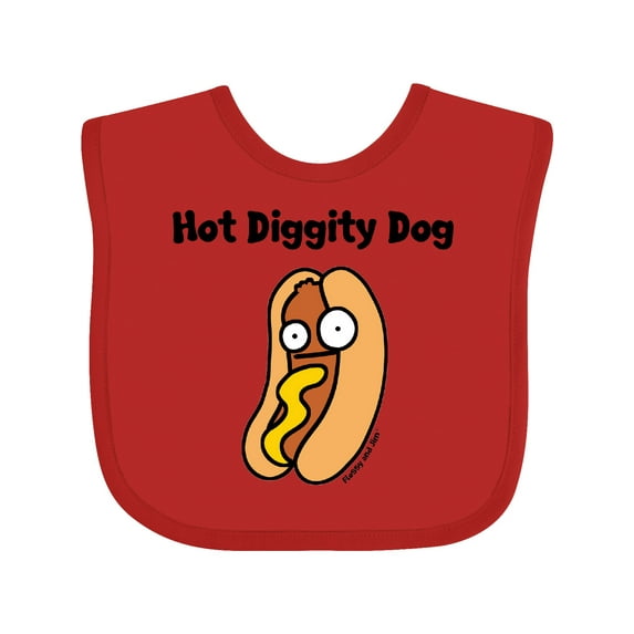 Inktastic Hotdog Hot Diggity Dawg Boys or Girls Baby Bib