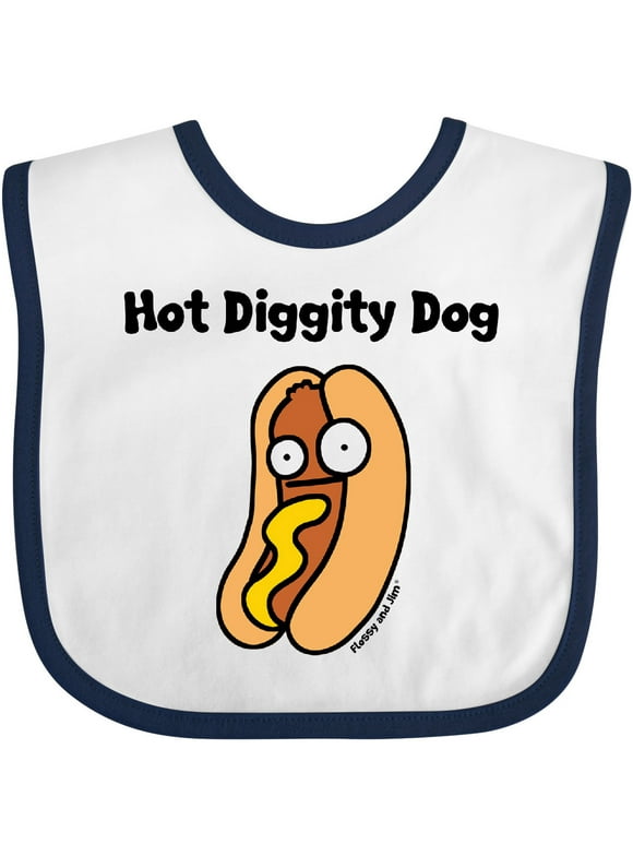 Inktastic Hotdog Hot Diggity Dawg! Boys or Girls Baby Bib