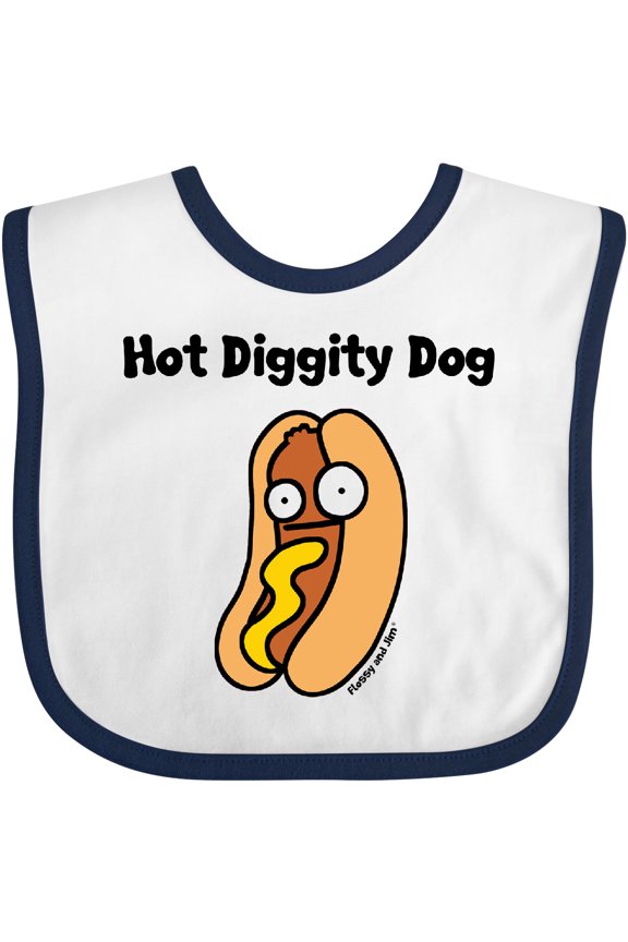 Hotdog Hot Diggity Dawg Boys or Girls Baby Bib