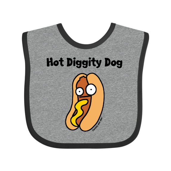 Inktastic Hotdog Hot Diggity Dawg Boys or Girls Baby Bib