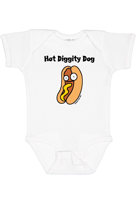 Hotdog Hot Diggity Dawg Boys or Girls Baby Bodysuit