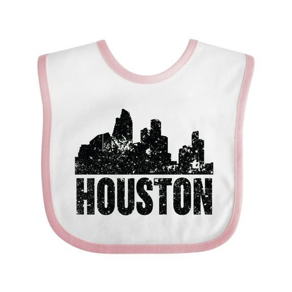 Inktastic Houston Skyline Grunge Boys or Girls Baby Bib