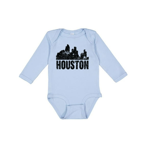 Inktastic Houston Skyline Grunge Boys or Girls Long Sleeve Baby Bodysuit