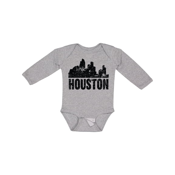 Inktastic Houston Skyline Grunge Boys or Girls Long Sleeve Baby Bodysuit