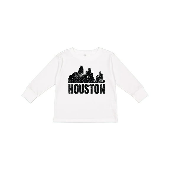 Inktastic Houston Skyline Grunge Boys or Girls Long Sleeve Toddler T-Shirt