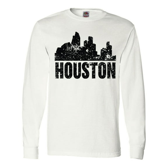 Inktastic Houston Skyline Grunge Long Sleeve T-Shirt
