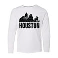 thumbnail image 1 of Inktastic Houston Skyline Grunge Long Sleeve Youth T-Shirt, 1 of 5