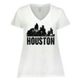 thumbnail image 1 of Inktastic Houston Skyline Grunge Women's Plus Size V-Neck T-Shirt, 1 of 5