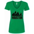 thumbnail image 1 of Inktastic Houston Skyline Grunge Women's V-Neck T-Shirt, 1 of 5