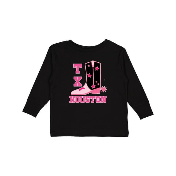 Inktastic Houston Texas Cowgirl Girls Long Sleeve Toddler T-Shirt