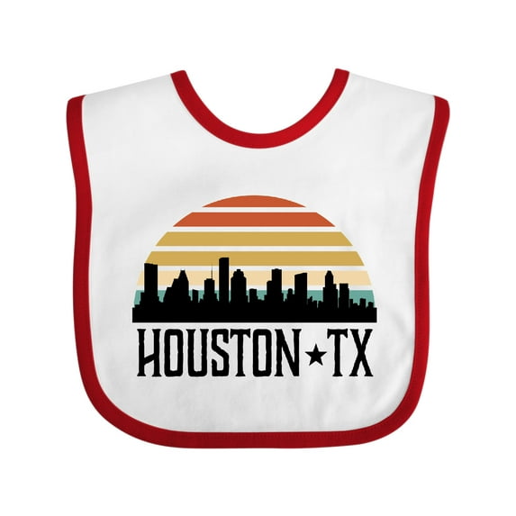 Inktastic Houston Texas Skyline Retro Boys or Girls Baby Bib