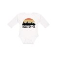 thumbnail image 1 of Inktastic Houston Texas Skyline Retro Boys or Girls Long Sleeve Baby Bodysuit, 1 of 5