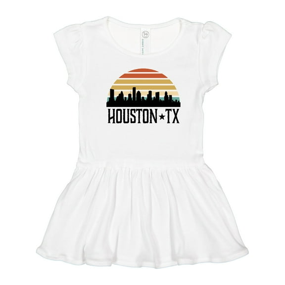 Inktastic Houston Texas Skyline Retro Girls Toddler Dress