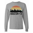 thumbnail image 1 of Inktastic Houston Texas Skyline Retro Long Sleeve T-Shirt, 1 of 5