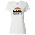 thumbnail image 1 of Inktastic Houston Texas Skyline Retro Women's T-Shirt, 1 of 5