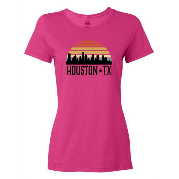 Inktastic Houston Texas Skyline Retro Women's T-Shirt
