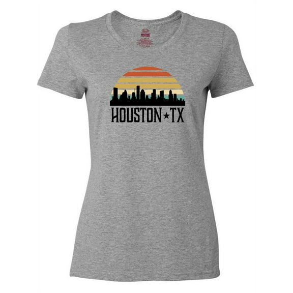 Inktastic Houston Texas Skyline Retro Women's T-Shirt