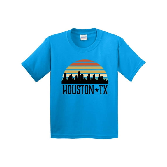 Inktastic Houston Texas Skyline Retro Youth T-Shirt