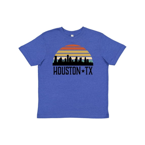 Inktastic Houston Texas Skyline Retro Youth T-Shirt