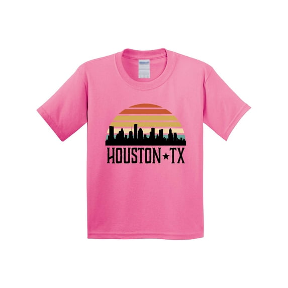 Inktastic Houston Texas Skyline Retro Youth T-Shirt